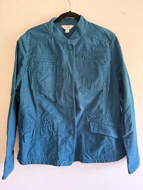 L.L. Bean Teal Blue Stand-Collar Utility Jacket